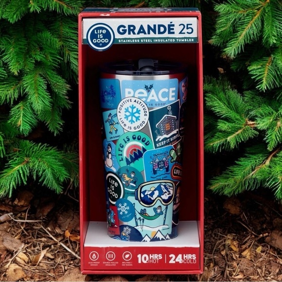 COPY - NEW Life is Good All Over Sticker Stainless Steel Tumbler with Straw - Picture 1 of 5